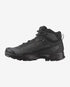 salomon x ultra mid gore-tex mens hiking boot in the black asphalt, castlerock colourway. picture of boot on a white background.