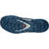 salomon xa pro 3d v9 gtx trail running and hiking shoe for men, waterproof salomon shoe, navy colour with light green details, profile of sole of shoe on a white background