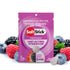 saltstick fastchews, chewable electrolyte tablets, a sachet of mixed berry flavour saltstick fastchews on a white background with images of berries