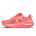 Pink and salmon coloured saucony guide 18 women's running shoe with 'Saucony' branding