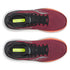 saucony guide 19 for men, cushioned road running and walking shoe with support, red and orange and black details, top down view.