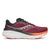 saucony guide 19 for men, cushioned road running and walking shoe with support, red and orange and black details, side profile of shoe 