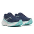 saucony guide 19 for women, supportive road running and walking shoe with good cushioning, navy and light blue with white sole, side profile of shoes