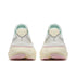 saucony hurricane 26 for women, supportive running shoe with maximum cushioning, white colour with pastel yellow, pink and aqua details, back  profile of both shoes on a white background