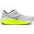 Saucony Triumph 22 Mens running shoes with maximum cushioning for longer distances, white with neon yellow, side profile of shoe