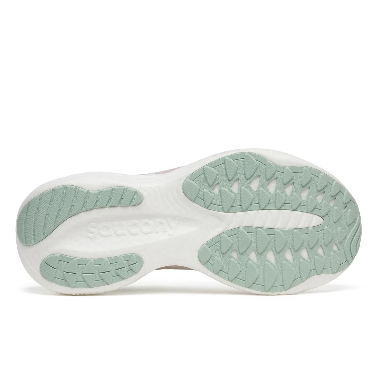 sole of saucony Ride 19 neutral running shoe for women in mist cameo colour