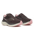 side view of womens saucony ride 19 road running shoe in a black colour with pink and white accents 