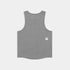 saysky clean combat pro singlet for men, lightweight tank for running or the gym, grey colour, back of singlet shown on a white background