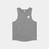 saysky clean combat pro singlet for men, lightweight tank for running or the gym, grey colour, singlet shown on a white background