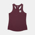 saysky clean combat pro singlet for women, lightweight tank for running or the gym, burgundy colour, singlet shown on a white background