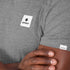 SAYSKY clean combat pro mens t-shirt in a grey colour. picture of t-shirt on a model.