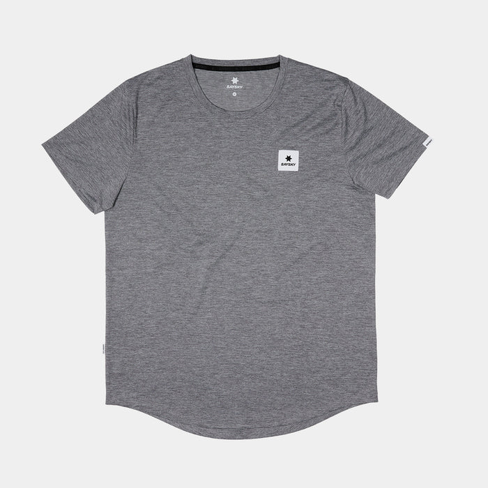 SAYSKY clean combat pro mens t-shirt in a grey colour. picture of t-shirt on a white background.