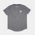 SAYSKY clean combat pro mens t-shirt in a grey colour. picture of t-shirt on a white background.