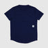 back of the SAYSKY logo combat pro men's tshirt in navy blue, with stitched logo at the back