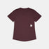 saysky clean combat pro t-shirt, lightweight running top for women, burgundy colour, back view of t-shirt on a white background