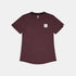 saysky clean combat pro t-shirt, lightweight running top for women, burgundy colour, view of t-shirt on a white background