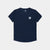 front view of mens saysky running t-shirt in a blue colour with a white saysky logo