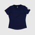 saysky clean pace tshirt for women, quick dry soft running tshirt, navy colour, top laying flat on white background