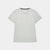 saysky clean pace tshirt for women, quick dry soft running tshirt, light grey colour, top laying flat on white background