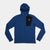 SAYSKY mens combat half zip fleece hoodie, warm and lightweight longsleeve fleece for running, blue colour with black SAYSKY logo patch, fleece hoodie on a white background