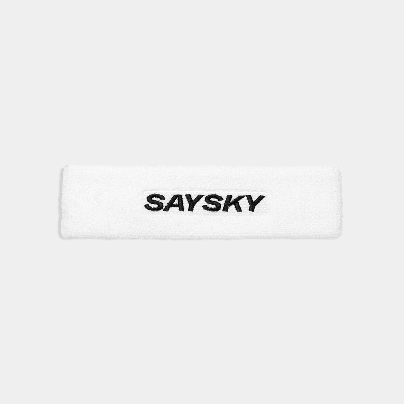 front view of saysky headband in a black colour