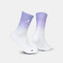 saysky high cuff running socks, purple and white colour with saysky logo, socks shown on a white background