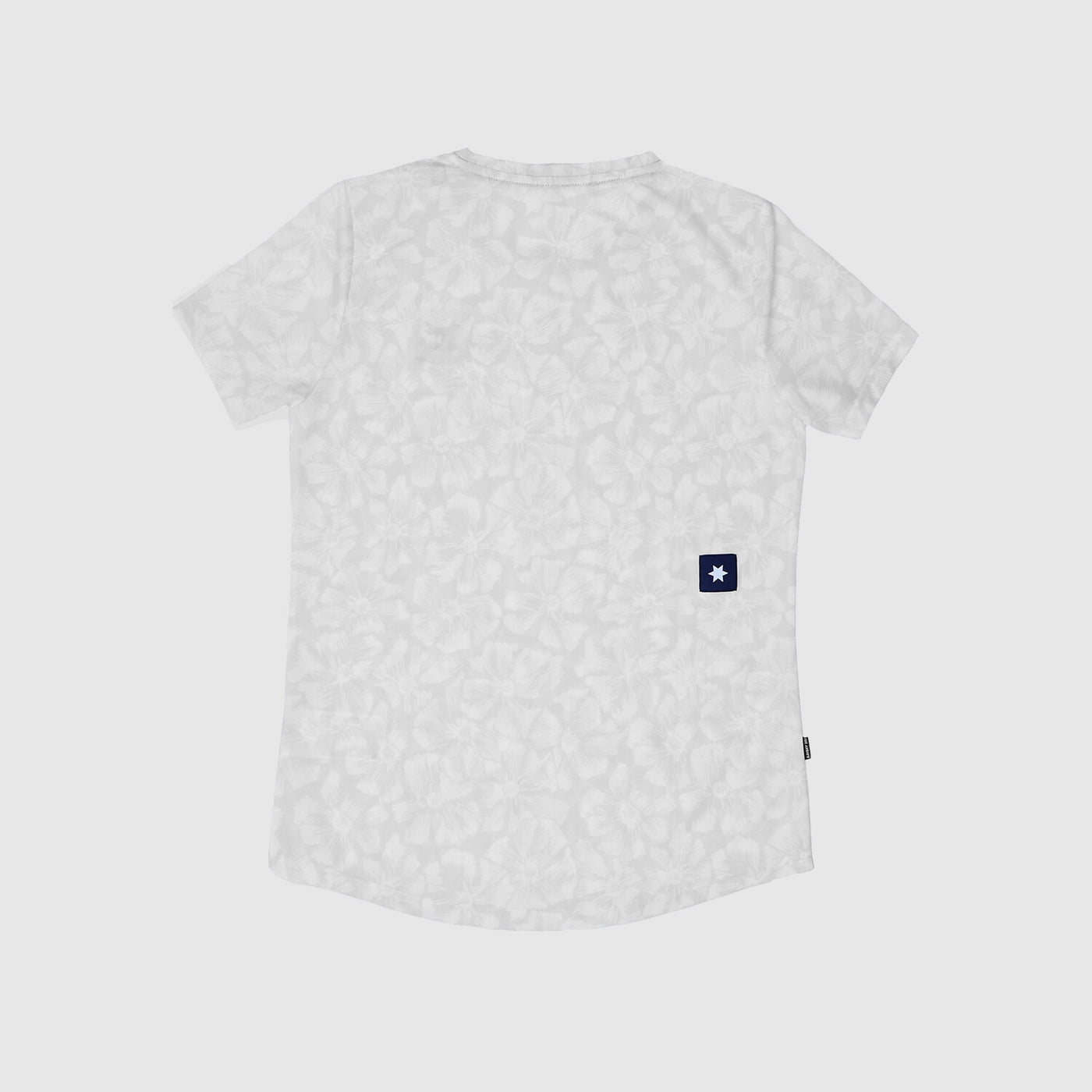 saysky women's run tshirt with flower pattern and logo at back