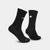 saysky high cuff running socks, black colour with saysky logo, socks shown on a white background