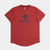 front view of saysky logo combat mens running t-shirt in a red colour