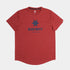 front view of saysky logo combat mens running t-shirt in a red colour