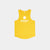 saysky logo combat pro singlet for men, lightweight moisutre wicking tank top, bright yellow colour with white logo, front of tank