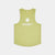 saysky logo combat pro singlet for men, lightweight moisutre wicking tank top, yellowish green colour with white logo, front of tank