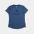 saysky logo combat pro t shirt for women, breathable moisture-wicking running t shirt, blue with blue logo, shirt laid out flat