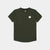 saysky mens clean combat t-shirt green, lightweight running acivewear t shirt, front view in a green colour with white saysky logo