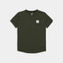 saysky mens clean combat t-shirt green, lightweight running acivewear t shirt, front view in a green colour with white saysky logo