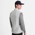 SAYSKY Men's Clean Pace Flex Vest Grey, lightweight wind vest for running, light grey colour, man wearing vest from behind