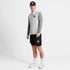 SAYSKY Men's Clean Pace Flex Vest Grey, lightweight wind vest for running, light grey colour, man wearing vest with white background