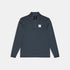 saysky mens pace half zip long sleeve, lightweight long sleeve zip up athletic jumper for running, black colour, long sleeve laid out flat on white background