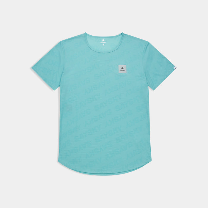 super lightweight lightblue SAYSKY running tee shirt, made with Global Recycled Standard Certificate