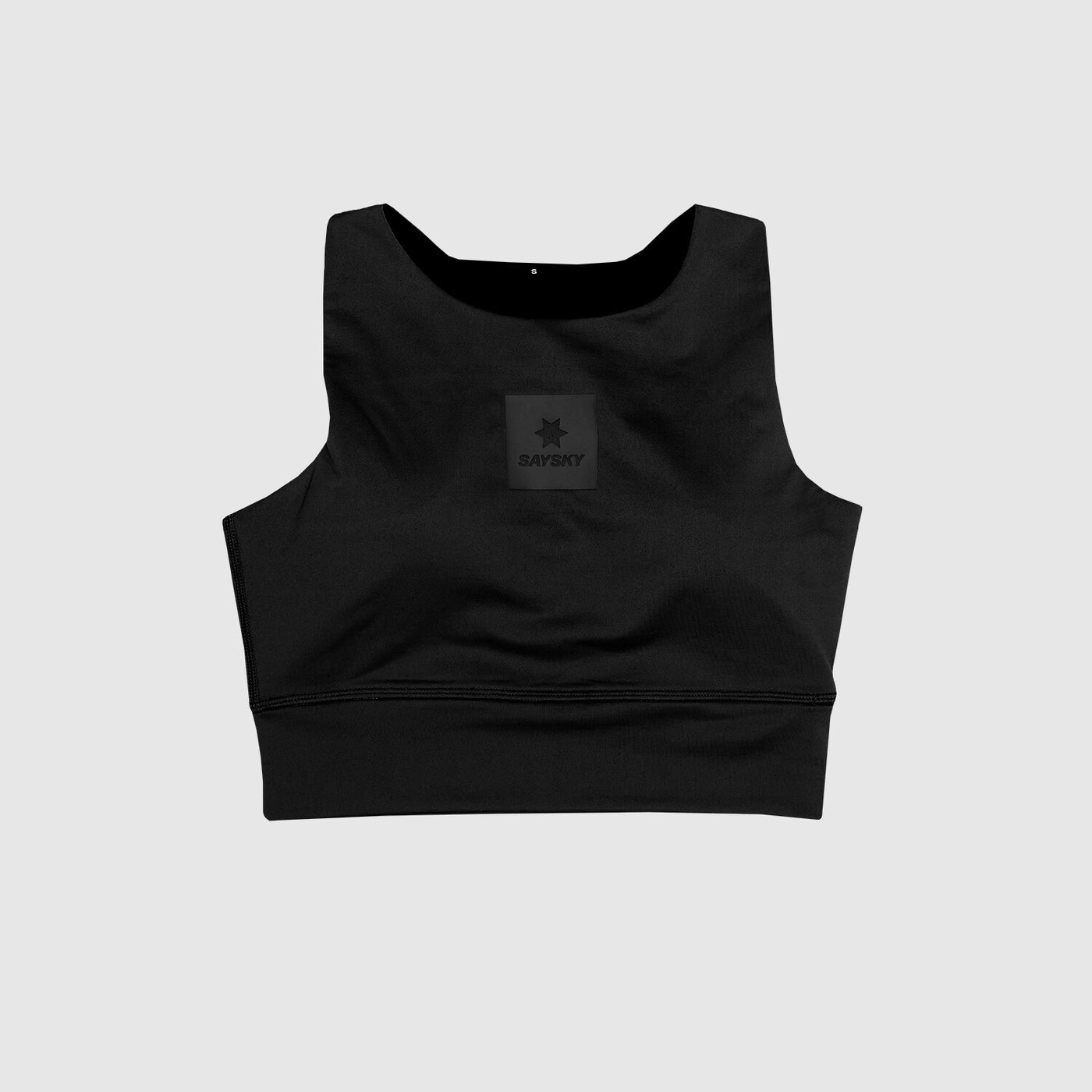 saysky motion sports bra in black with star logo on front