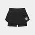 black saysky pace 2 in 1 shorts for women, running shorts with compressive brief short, black colour