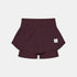 saysky pace 2 in 1 short 3 inch womens, running short with compressive short brief, wine colour shorts on white background