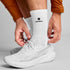 saysky running socks for all gender in white, breathable and comfortable socks for running, view of man wearing saysky socks