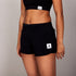 saysky pace short 3 for women, running short with pockets and adjustable waist, black colour, woman wearing black saysky running shorts