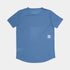 saysky blue run tee for men that changes pattern as you sweat, logo on back