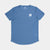 saysky blue run tee for men that changes pattern as you sweat, logo on front