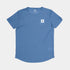 saysky blue run tee for men that changes pattern as you sweat, logo on front