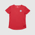 saysky run tee in red colour, with logo at front