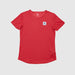 saysky run tee in red colour, with logo at front