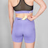 SAYSKY combat shorts for women in purple colour, back with zip pocket